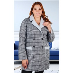Пальто женское в клетку 252222, размер 48-54