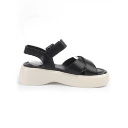 08-PEY256-2 BLACK Босоножки женские (натуральная кожа)