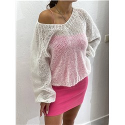 Пуловер паутинка, Белый