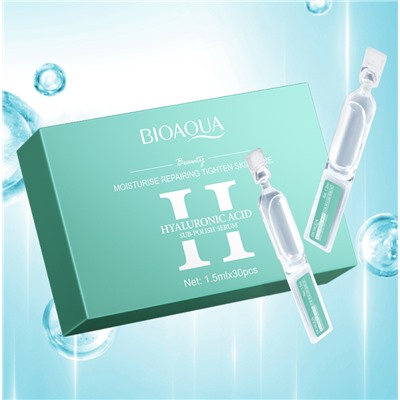 Курс сывороток для лица с Гиалуроновой кислотой и Церамидами в ампулах Bioaqua, 30 шт. по 1 мл.