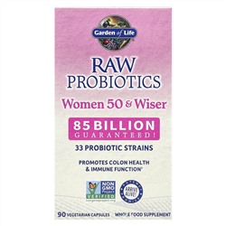 Garden of Life, RAW Probiotics, для женщин от 50 лет, 90 вегетарианских капсул
