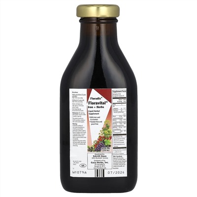 Floradix, Floradix, Floravital Iron + Herbs, 8,5 жидких унций (250 мл)