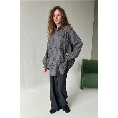 Рубашка женская  HUG077/12/Серый, черный