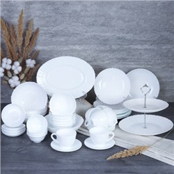 Столовый набор 47 предметов с вазой для фруктов  46 758578504045120 GB220 (WHITE) (уп 1)