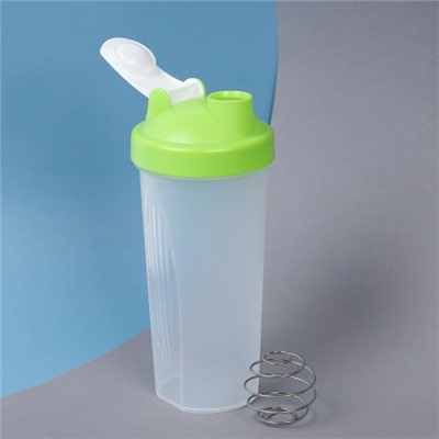 Бутылка/Шейкер SHAKER SHS-600 бело-зелёная, для спортивного питания 600ML/уп72