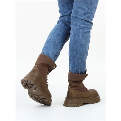 01-A14-3 KHAKI Ботинки демисезонные женские (натуральная кожа)