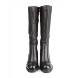 02-FI915-1M BLACK Сапоги зимние женские (натуральная кожа, байка, натуральный мех)