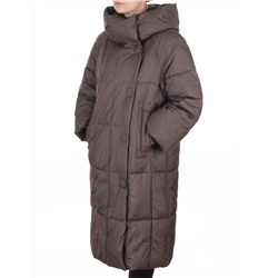 8892 GRAY/BROWN Пальто зимнее женское (200 гр. холлофайбер)