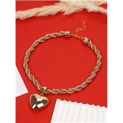 Кулон на цепочке «Цепь», сердце, жгут, цвет золото, 44 см