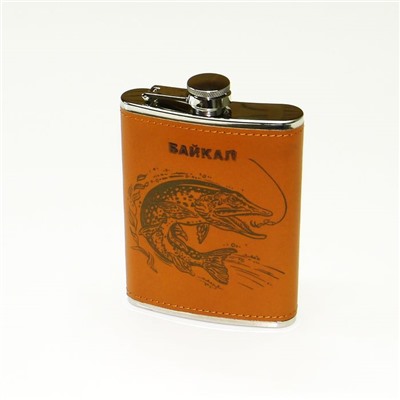 Фляжка Байкал Щука металл 8oz 10*14 см в/к