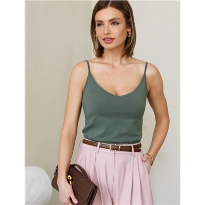 Топ из премиального хлопка с эластаном