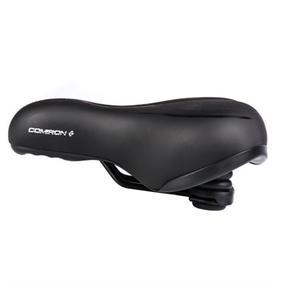 Седло велосипедное комфортное COMIRON TOKYO C012 265x220, Технологии: ED, MEMORY FOAM, Верх: PU с пресс. принтом, Цвет: Чёрный+Красный/ АКЦИЯ /уп 20/