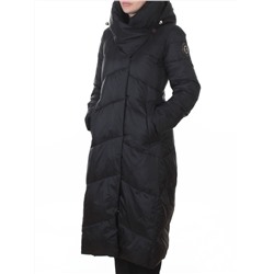 3067 BLACK Пальто пуховое женское (утиный пух)