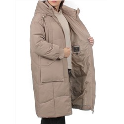 8819 DK. BEIGE Пальто зимнее женское (холлофайбер 200 гр.)