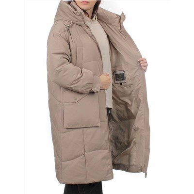 8819 DK. BEIGE Пальто зимнее женское (холлофайбер 200 гр.)