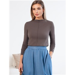 Джемпер с цельнокроеным воротом из премиального хлопка