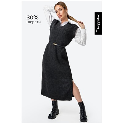Женское вязаное платье оверсайз Happyfox