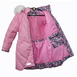 Пальто зимнее Джинс 2255 розовое FOX-CUB
