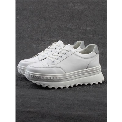 03-YC282-1 WHITE Кроссовки женские (натуральная кожа)