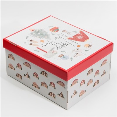 Коробка подарочная новогодняя складная «Хюгге», 31×25.5×16 см, Новый год