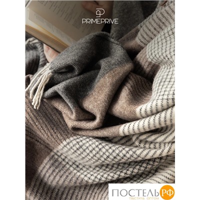 Prime Prive АКСЕЛЬ Плед сер. 140х200+10х2 см, 1 пр., 100% шерсть, 325 г/м2
