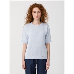 Блуза женская вязаная серебристо-голубого цвета