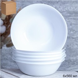 Набор суповых тарелок 6 штук 560 мл Глэйд / YGW-65 (white) /уп 8/