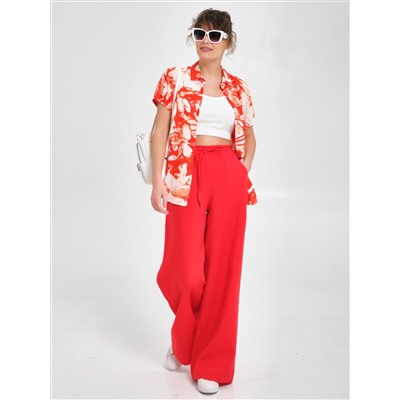 Блузка красная с принтом