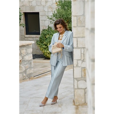 Брюки, жакет Vittoria Queen 27553 серо-голубой