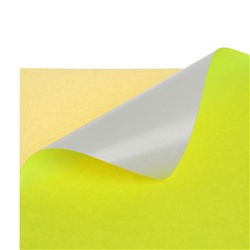 Бумага А4, 100 листов, 80 г/м², самоклеящаяся, флуоресцентная, жёлтая