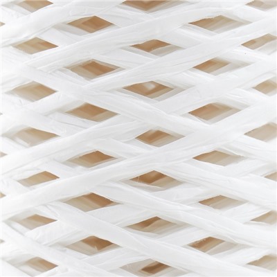 Пряжа для вязания спицами, крючком 100% целлюлоза Softino Raffia Color, ленточная, белая, 200 м ±2 м, 120 г