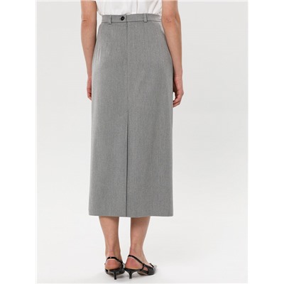 Юбка светло-серая с карманами