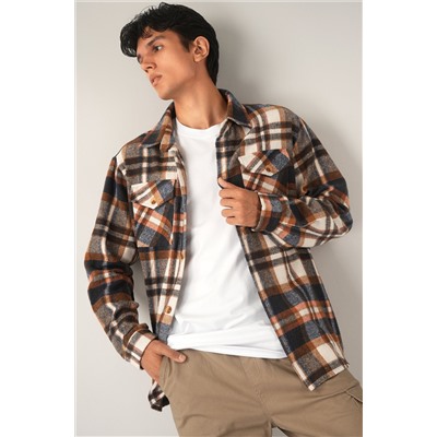 Мужская теплая рубашка в клетку Happyfox