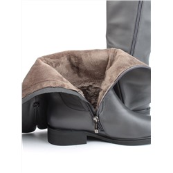 02-FI920-2M DK. GRAY Сапоги зимние женские (натуральная кожа, байка, натуральный мех)