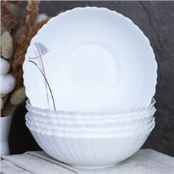 Набор суповых тарелок 6 штук 650 мл 175 мм / TW-70 (7267) /уп 8/ Полосы бордо