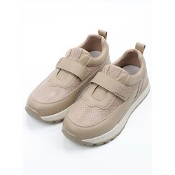 03-A238-6 BEIGE Кроссовки женские (натуральная кожа)