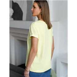 Свободная футболка с принтом из премиального хлопка с эластаном