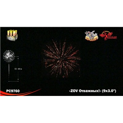 Фейерверк РС9760 ZOV Отважных (3" х 9)