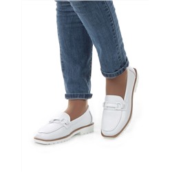 03-B5-2 WHITE Лоферы женские (натуральная кожа)