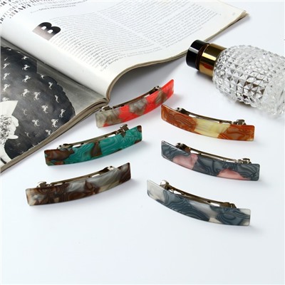 Заколка-автомат для волос "Вета" орнамент, 8,5 см, микс