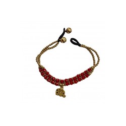 Браслет ручной работы с кулоном в виде слона (красный) Handmade Bracelet with Elephant Pendant (Red)