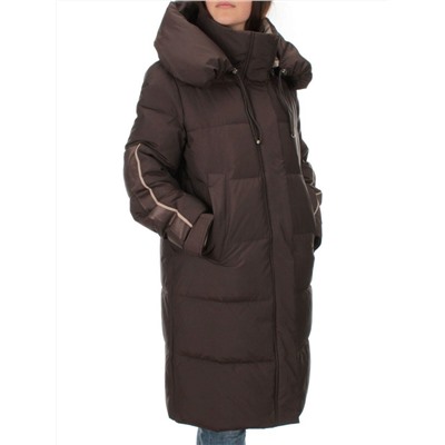 2098 DK.BROWN Пальто зимнее женское (200 гр .холлофайбер)