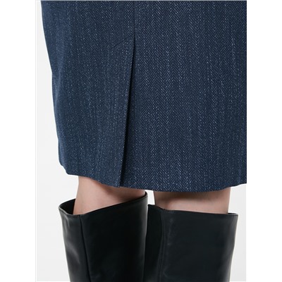 Юбка тёмно-синяя с карманами