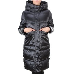 9106 BLACK Пальто зимнее женское  FLOWEROVE (200 гр. холлофайбера)