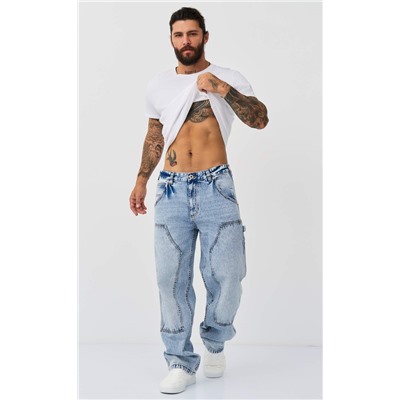 Джинсы муж. F611-0127 l.blue