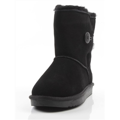 04-PAYH02-01Z BLACK  Угги женские (натуральная замша, 100% шерсть, натуральный мех)