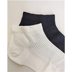 Короткие носки р. 40-45 "В сеточку" Черные