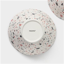 Салатники Magistro Terazzo, 1.4 л, 20×9 см, набор 2 шт., фарфор, белые
