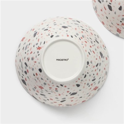 Салатники Magistro Terazzo, 1,4 л, 20×9 см, набор 2 шт, фарфор, белые