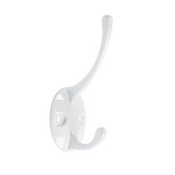 Крючок мебельный ТУНДРА TKd=002 LIGHT, двухрожковый, белый, 4 шт. TMP